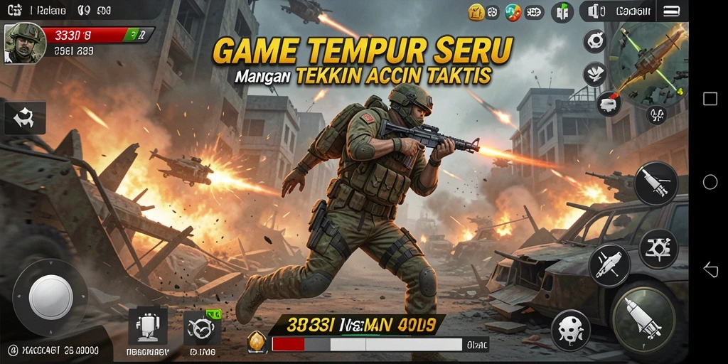 Tampilan seru dari gameplay TPS 333I saat pertempuran.