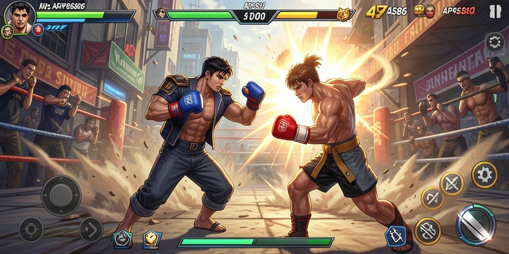 Screenshot menampilkan aksi bertarung intens di AP686.