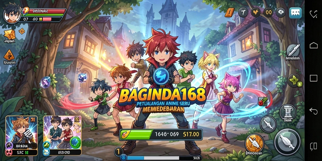 Tampilan gameplay BAGINDA168 yang penuh warna dan dinamis.