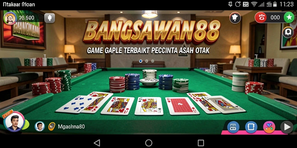 Tampilan menarik dari gameplay <strong>BANGSAWAN88</strong> saat bermain Gaple.