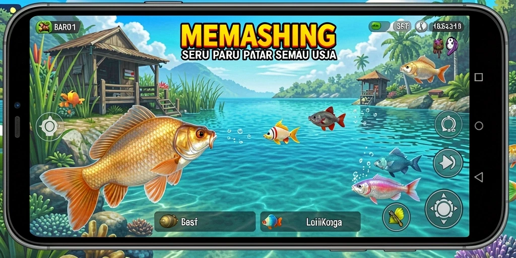 Tampilan gameplay BARU01 dengan pengalaman memancing yang seru.