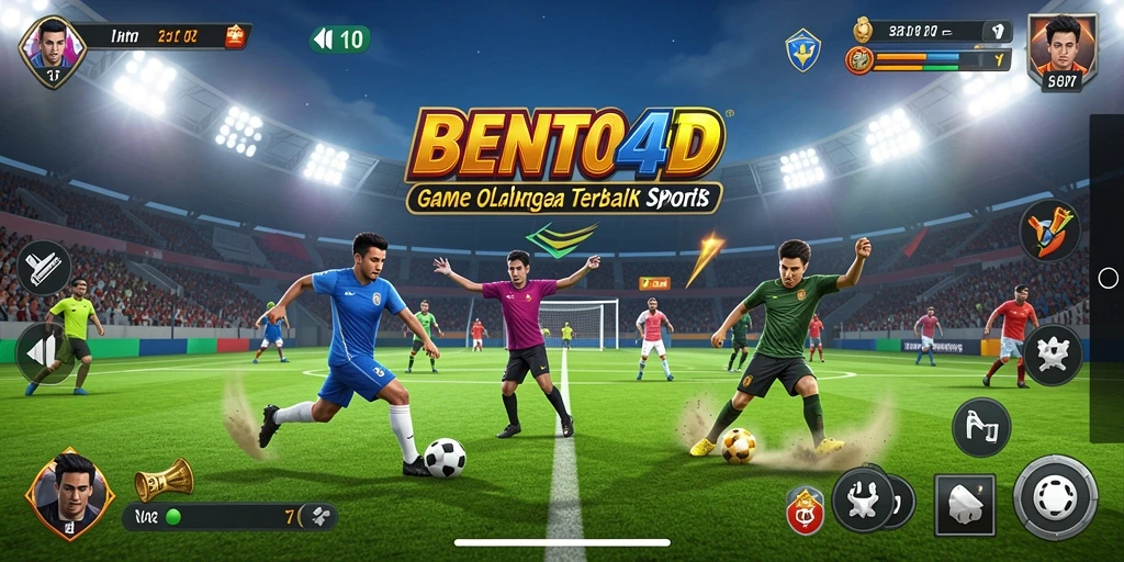 Screenshot BENTO4D menampilkan aksi seru dalam gameplay olahraga.