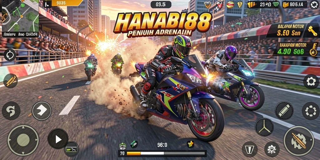 Tampilan memukau dari balapan motor di HANABI88