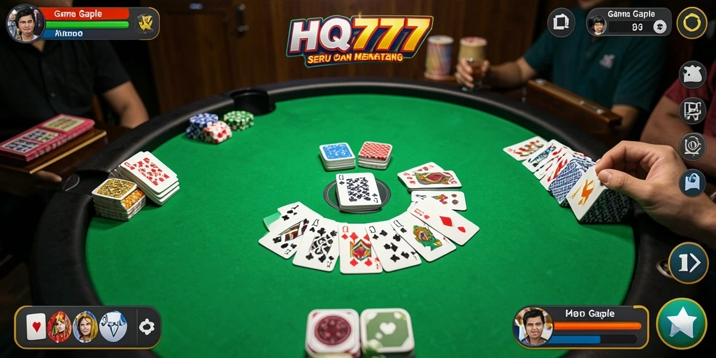 Screenshot gameplay Gaple yang seru dan interaktif di HQ777.