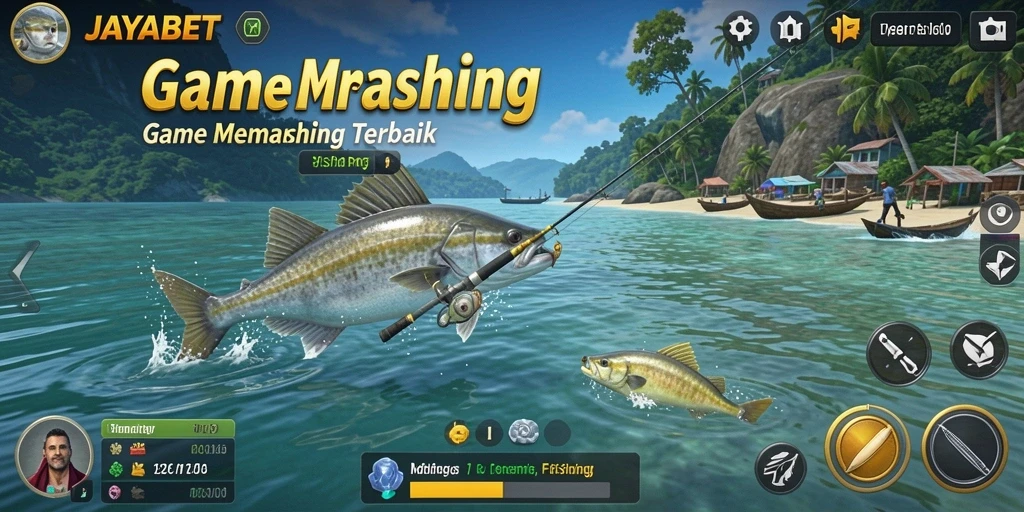 Tampilan gameplay seru JAYABET saat memancing ikan.