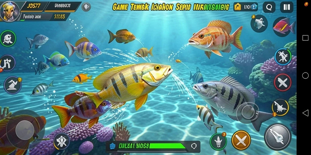 Screenshot gameplay JOS77 menampilkan aksi seru menembak ikan.