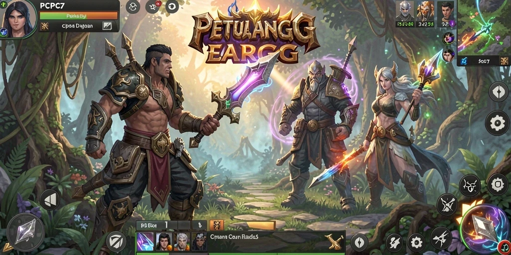 Screenshot menunjukkan aksi pertarungan seru di PCPC7 dengan karakter yang beragam.