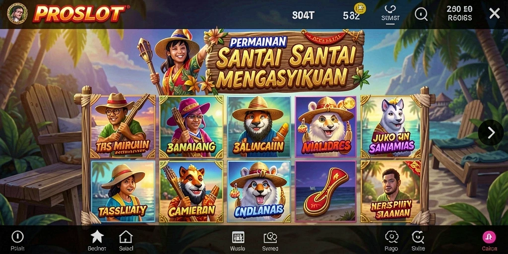 Tampilan gameplay menarik dari PROSLOT dengan berbagai tema slot.