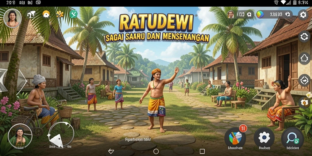 Tampilan gameplay menarik dari RATUDEWI yang penuh warna.