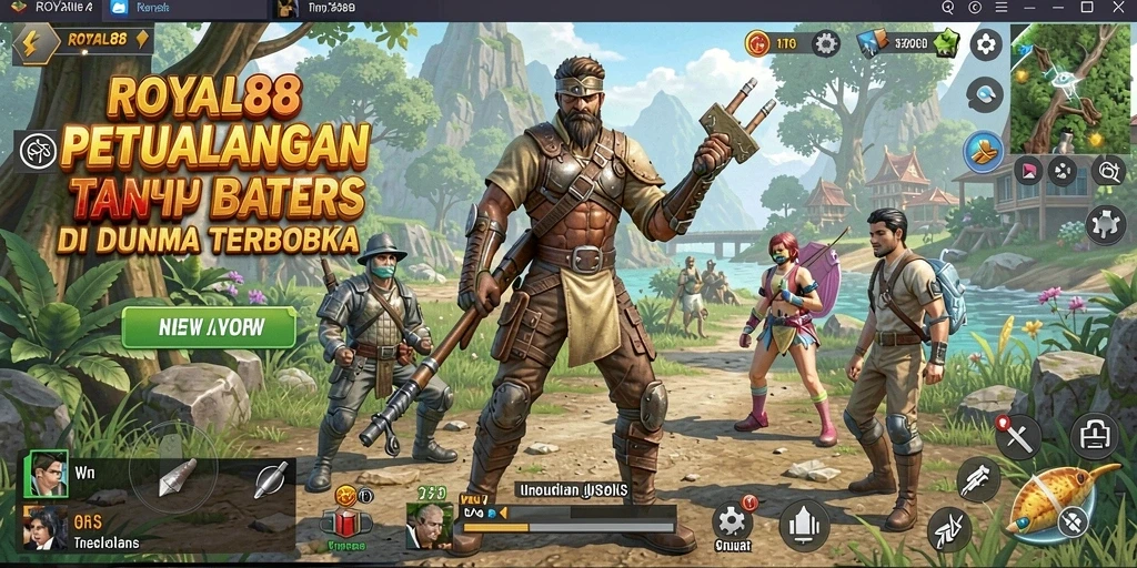 Screenshot ROYAL88 menampilkan petualangan seru di dunia terbuka.