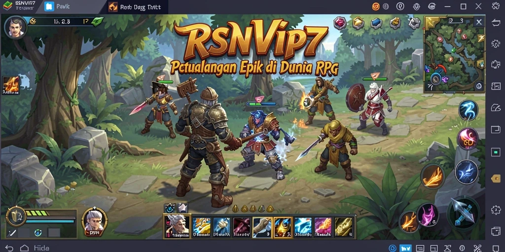 Gameplay epik dalam RSNVIP7 dengan karakter yang beragam.