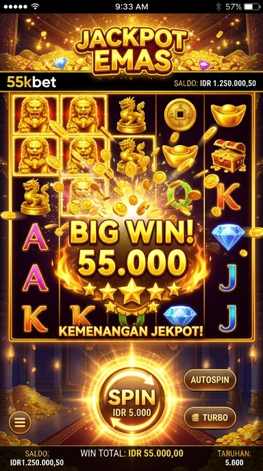 Tangkapan layar aplikasi 55kbet dengan berbagai pilihan kategori aplikasi.